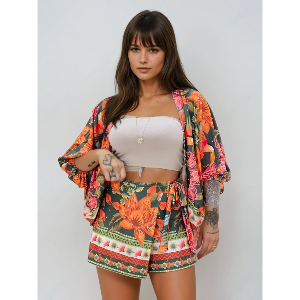 Short Transpassado  Tecido Fluyt – Estilo Farm