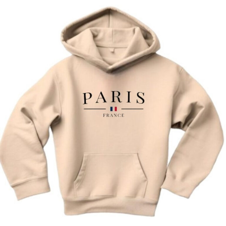 Moletom infantil Estampado Paris Com Capuz Canguru