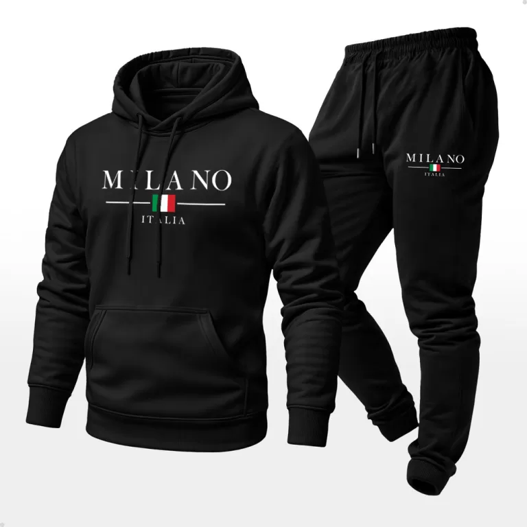 Conjunto Moletom Unissex Estampado Milano Itália 