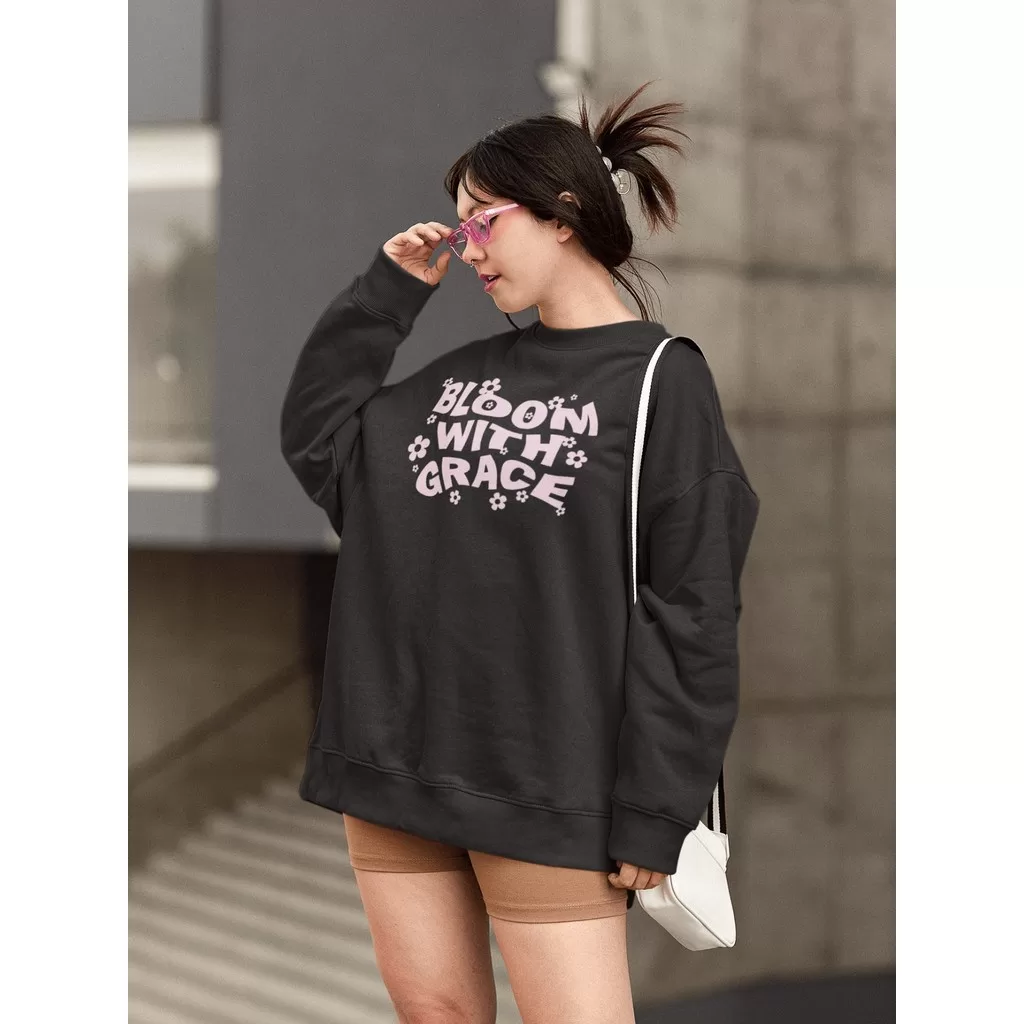 Moletom Blusa de Frio Básico Estiloso Feminino Estampado Gola Redonda Confortável 100% Algodão – Blo