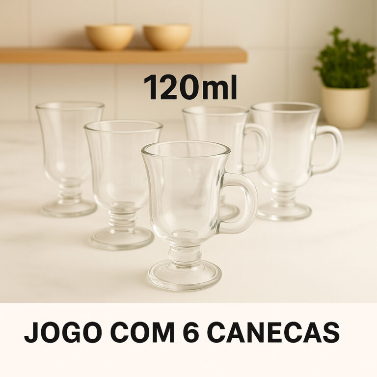 Jogo Com 6 Peças Canecas Xícara 120ml Capuccino 