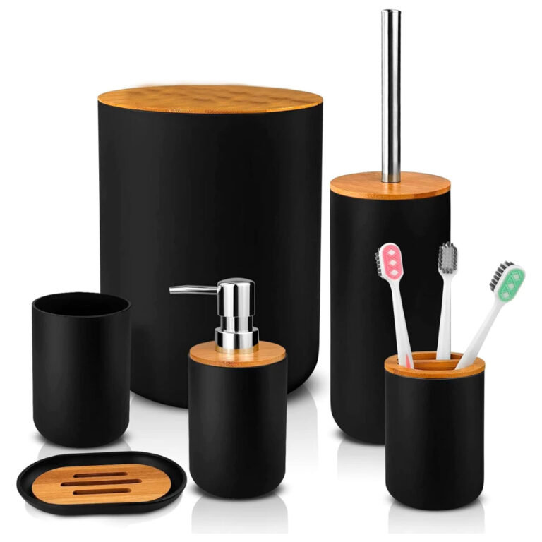 Kit Banheiro Lavabo Conjunto Acessórios lixeira e
