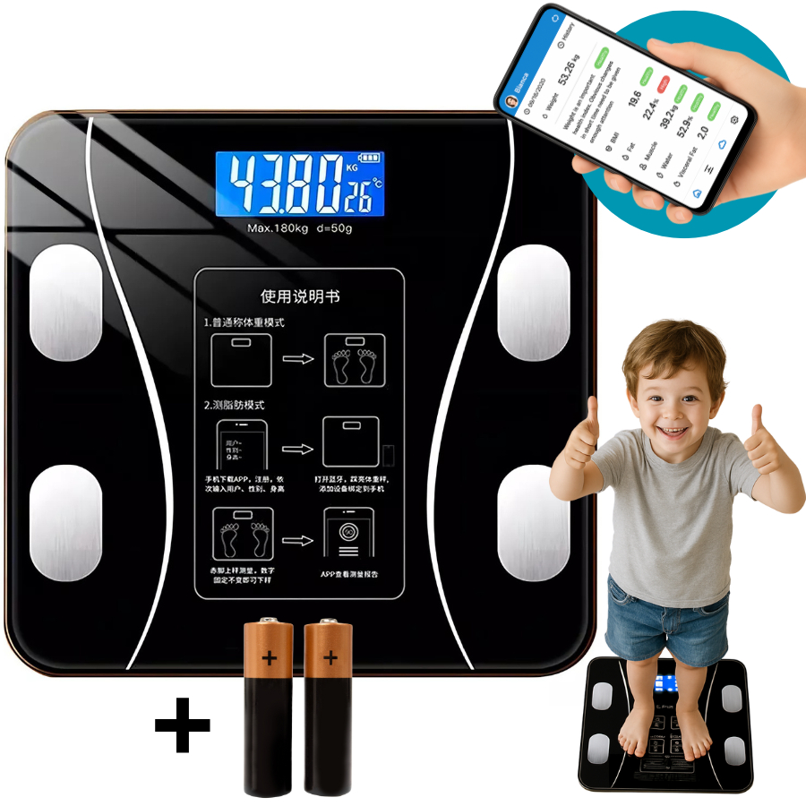 Balança Bioimpedância Digital Profissional 180kg Com Bluetooth Gordura Peso IMC