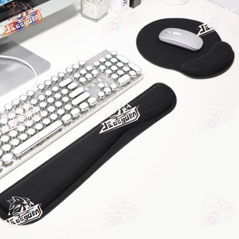Mousepad + Apoio Pulso P/ Teclado Ergonômico Pret