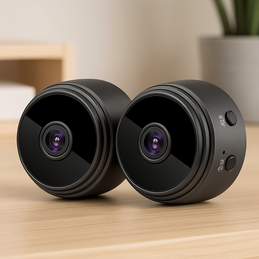 Kit 2 Câmeras Espiã A9: Sensor E Visão Noturna Cor Preto