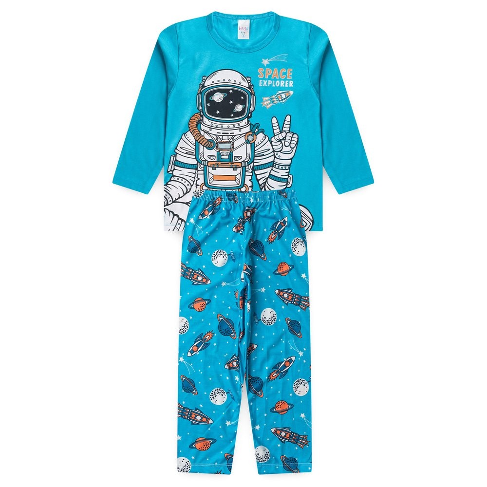 Pijama Infantil Menino Inverno Astronauta