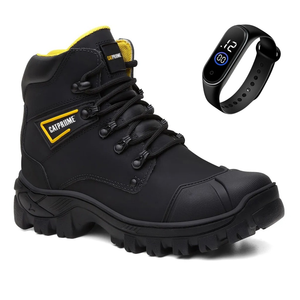 Bota Masculina Conforto e Segurança Couro Nobre Catpriime Com C.A 47751