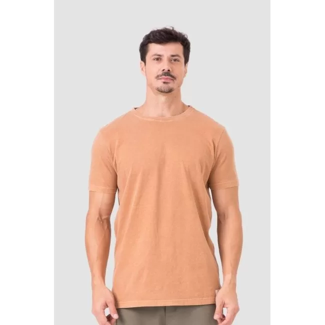 Camiseta Masculina Estonada Tradicional Caramelo