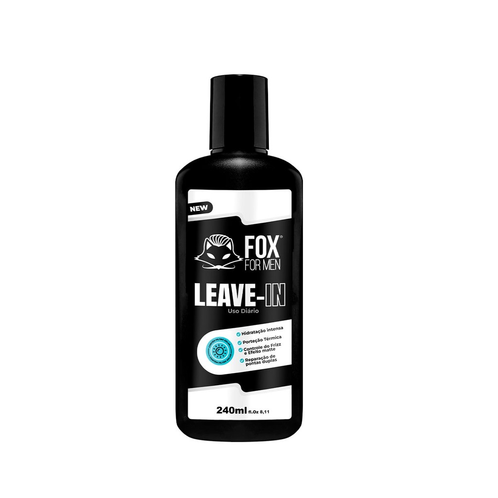 KIT 4 LEAVE IN MASCULINO + 4 BALM PARA BARBA FOX FOR MEN
