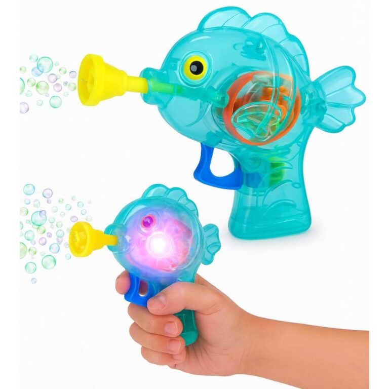 Brinquedo Lança Bolhas de Sabão Peixinho com LED