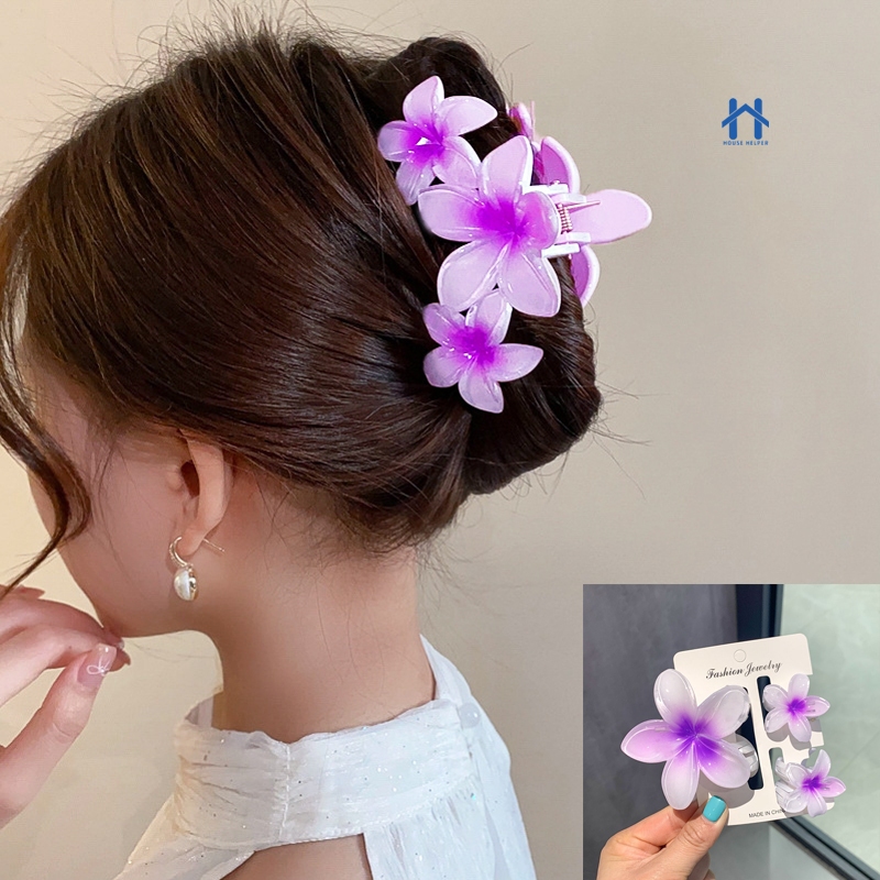 Kit 3 Grampo de Cabelo de Flor Transparente Acessório Presilha para Mulheres