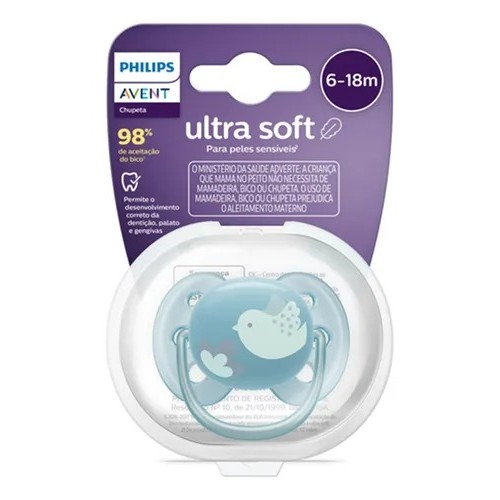 CHUPETA ULTRA SOFT INDIVIDUAL 6-18 DECO AZUL BICO 