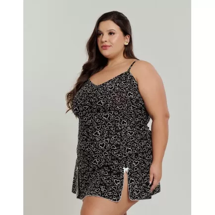 Camisola Plus Size Estampada Sem Bojo e Sem renda