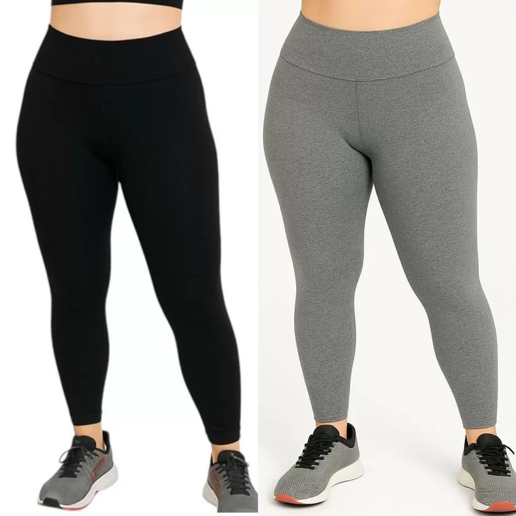 Kit 2 calças legging leg feminina em suplex 0 transparência