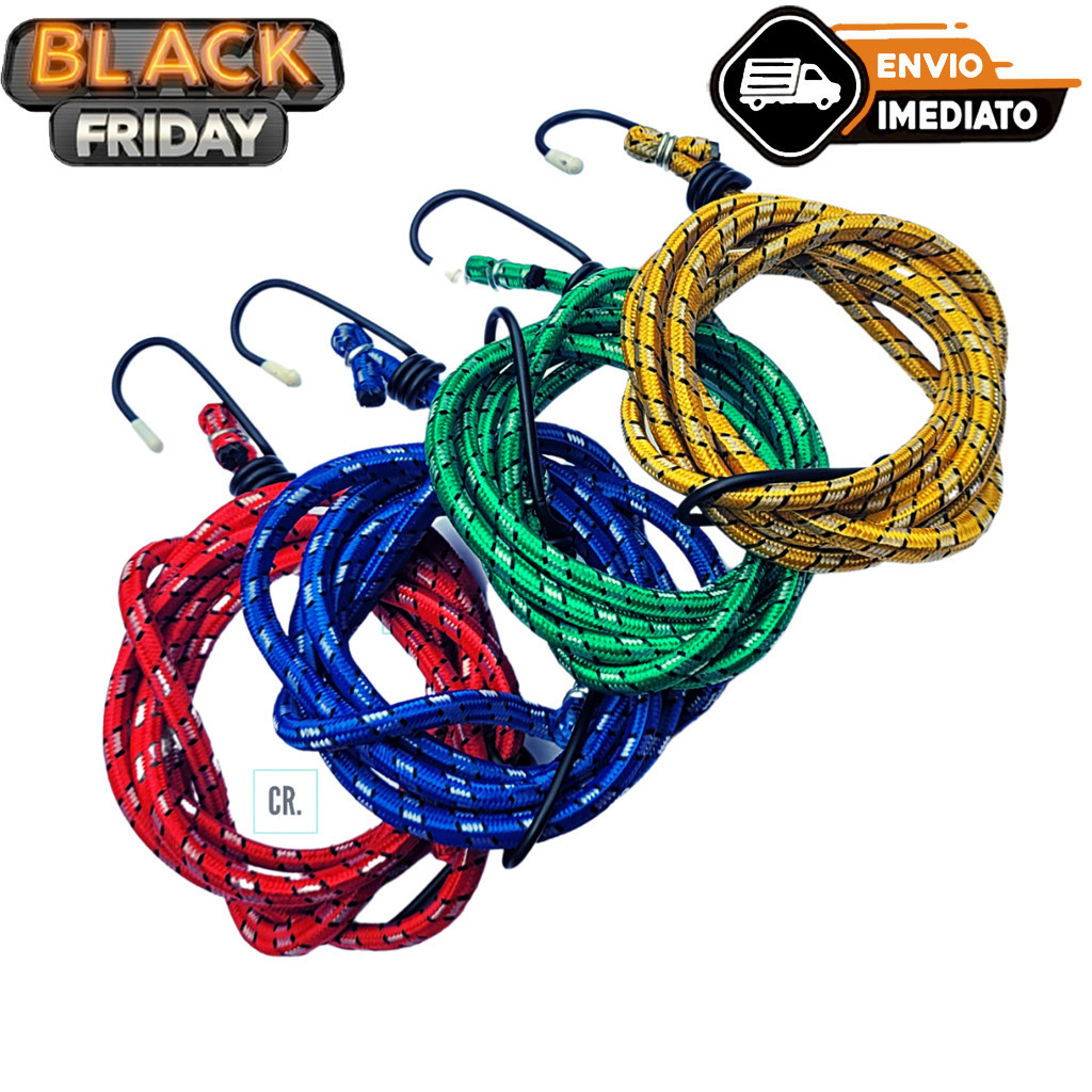 Corda Elástica Para Pagageiro Cordas de 1,20mt, 1,50mt ou 2,00mt P/ Moto ou Bike Resistente Estique