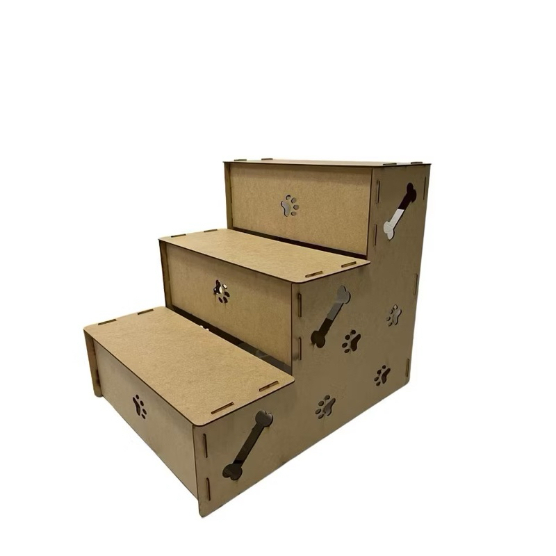 Escada Pet Gatos Cachorro Madeira Mdf Subir na Cama