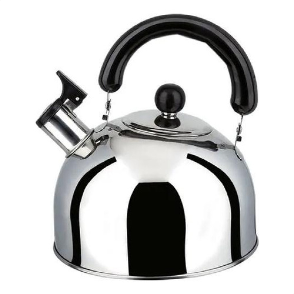 CHALEIRA AÇO INOX 2L C/APITO LEVE PRATICA P/ INDUÇÃO VITROCERAMICO GÁS DURAVÉL SOFISTICADA COZINHA