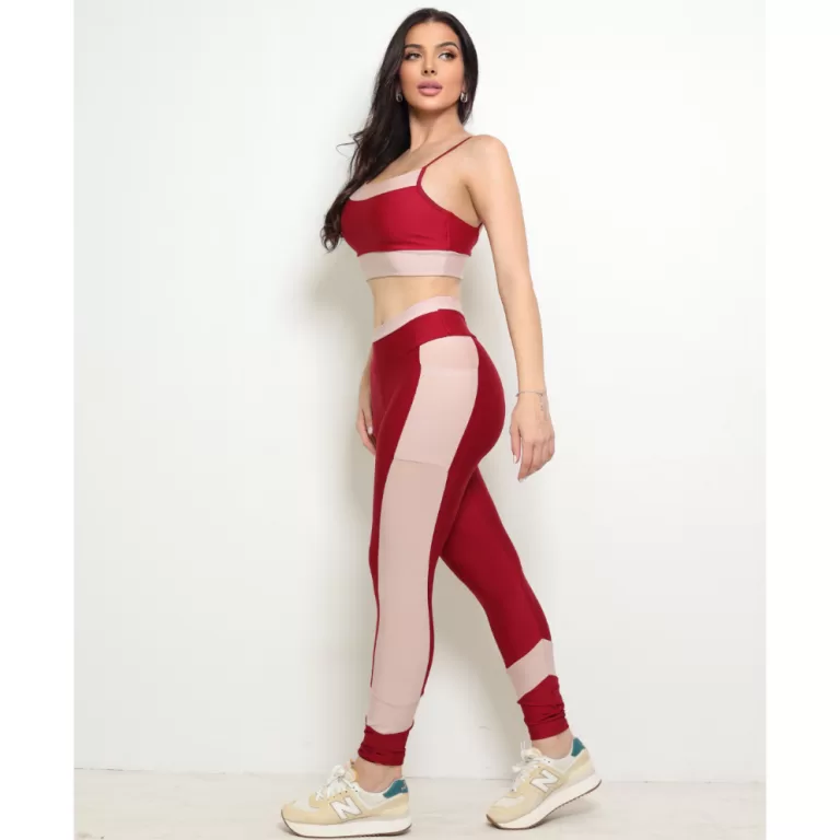 Conjunto Para Academia Feminino Calça Com Bolso E
