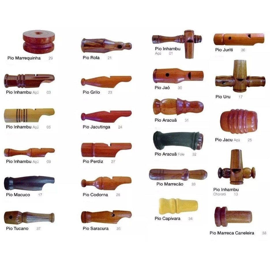 Pio Apito De Madeira Profissional Aves Animais Bichos Diversos