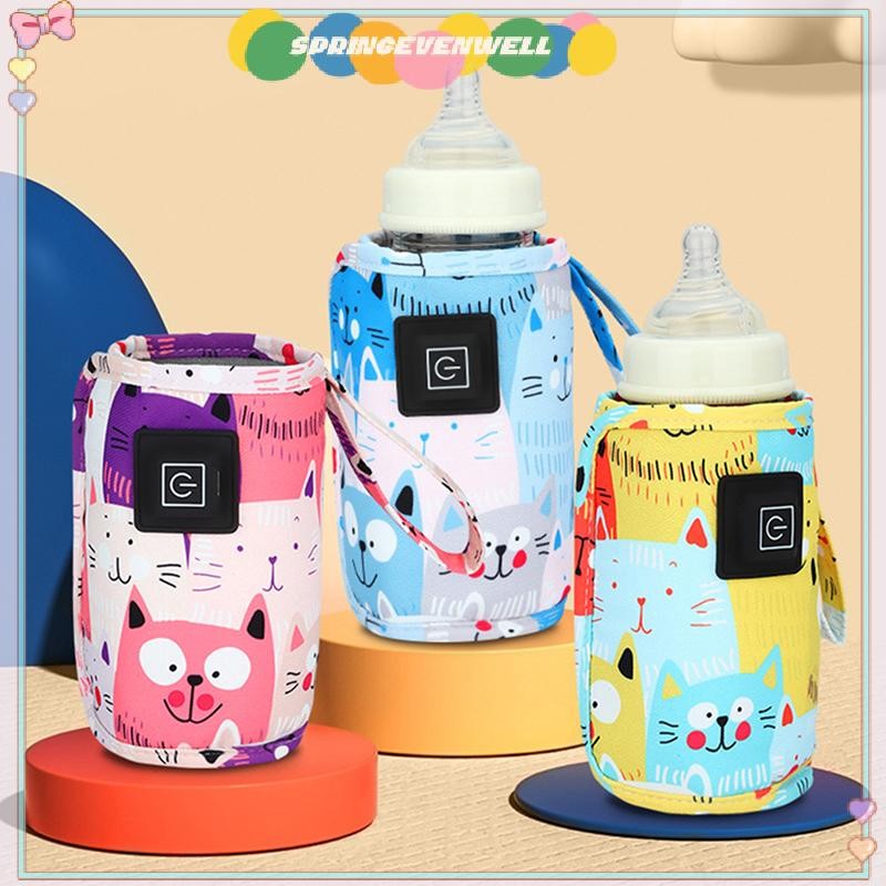 [springevenwell] USB Aquecedor De Água De Leite Saco Isolado Para Viagem Bebê Biberões Recém-Nascido