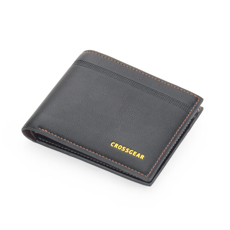 Carteira Masculina Couro PU Preto Executiva Fina I