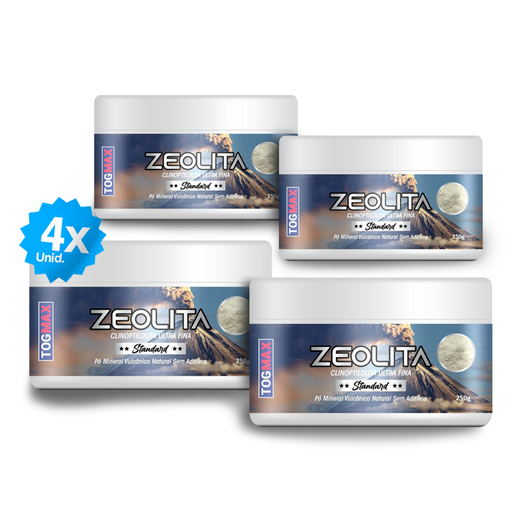kit Zeólita Clinoptilolita 250g Standard 350 Mesh mineral Vulcânico 4 Unidades