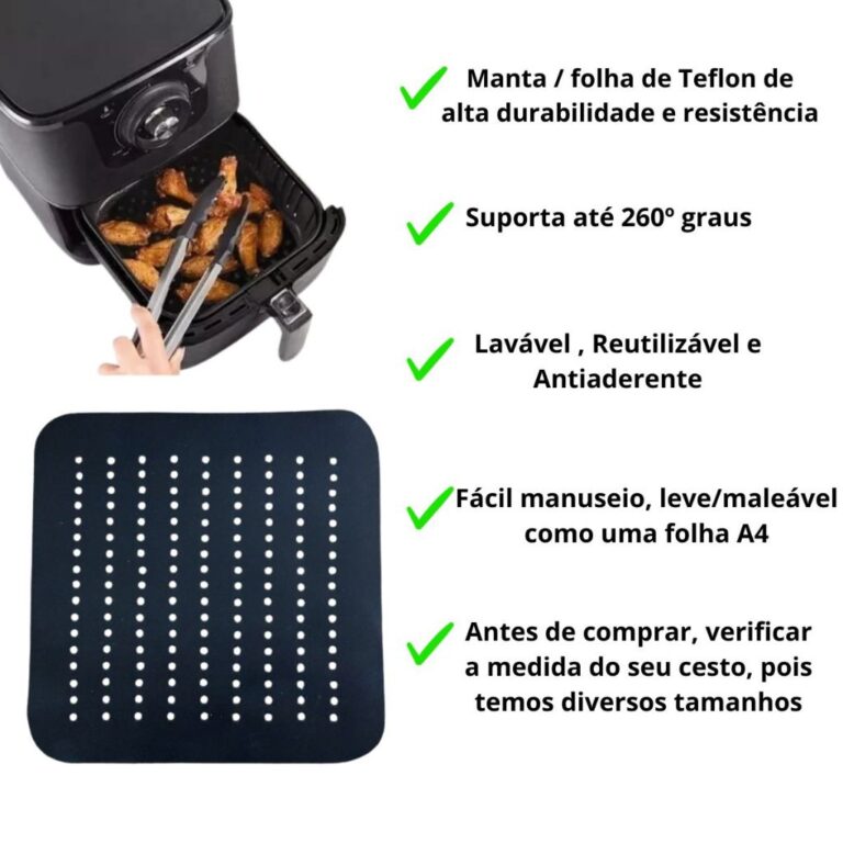 Tapete manta/folha de teflon Grande 26cm X 26cm pa