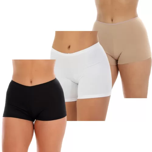 Kit 3 Short Íntimo Curto Anágua Segunda Pele Fem