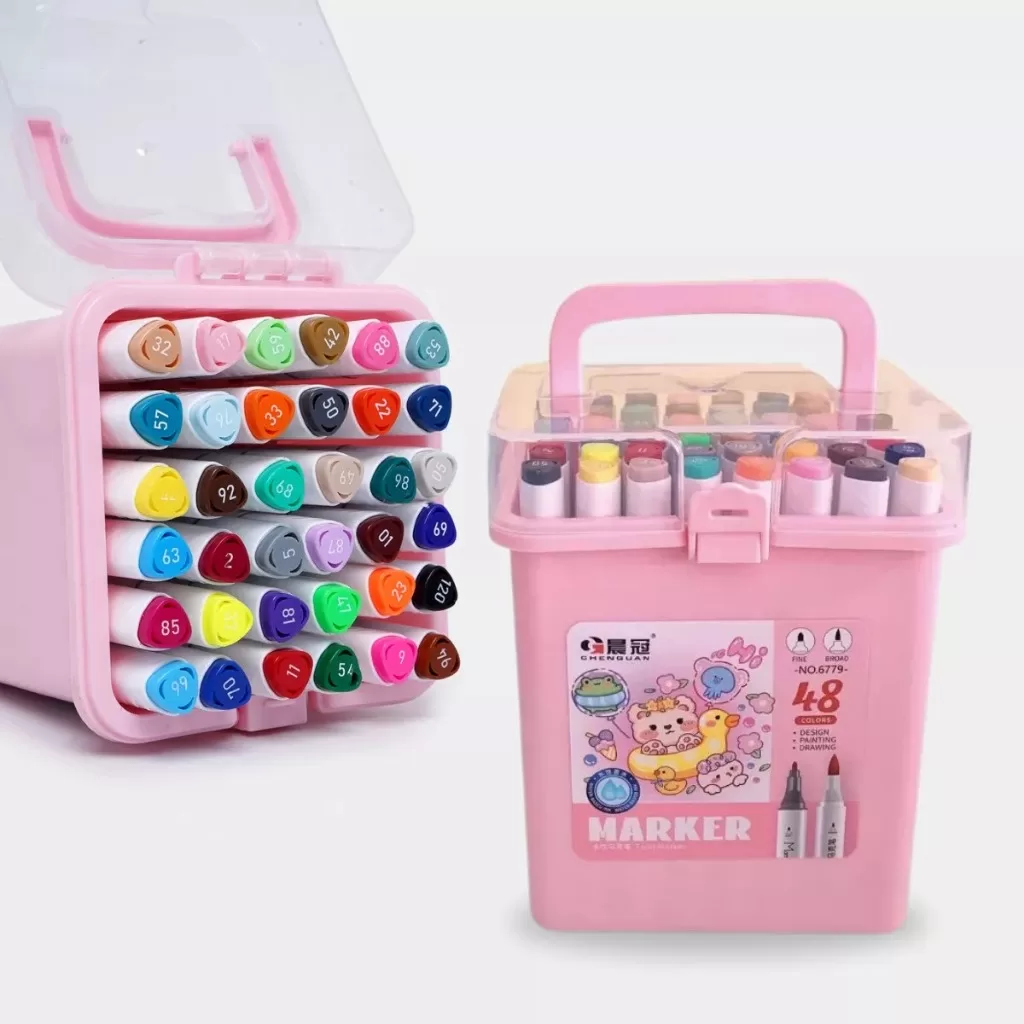 KIT 24/36/48 Cores Aquarela Conjunto De Canetas Marcadores De Arte Com Ponta Dupla/Tinta Base De Alc