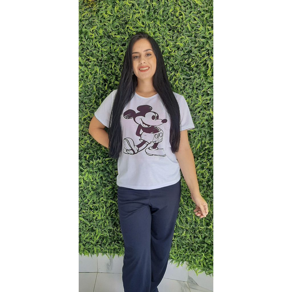 Pijama Feminino Adulto Moda Mulheres Mickey Conforto Qualidade