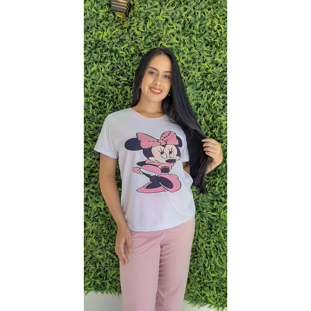 Pijama Feminino Adulto Inverno E Outono Das Mulheres Minnie