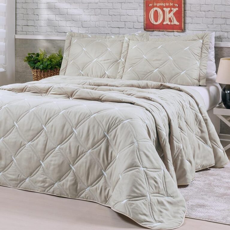 Kit Cobre Leito Casal King Percal 200Fios Bordado 