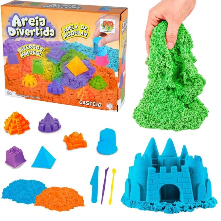 Kit Areia Castelo Brinquedo Sensorial Areia Cineti