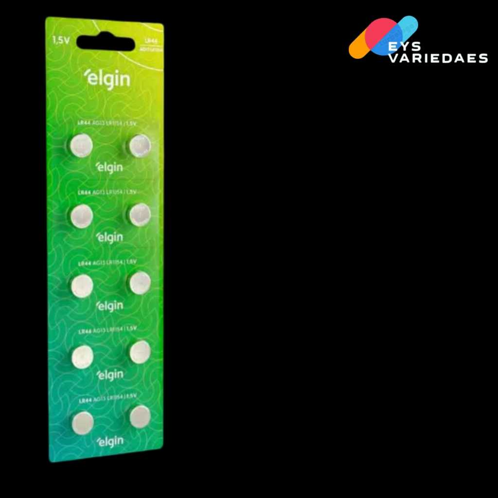 elgin Baterias Alcalina  LR44 AG13 LR1154 Blister/Cartela com 10 Unidades Original
