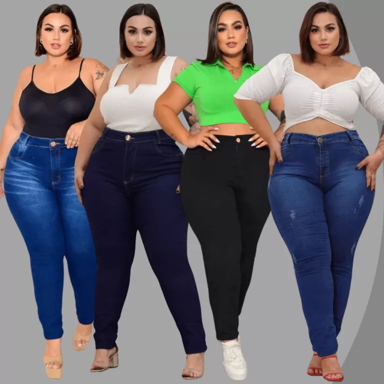 Calça Jeans Feminina Plus Size Cintura Alta Empin