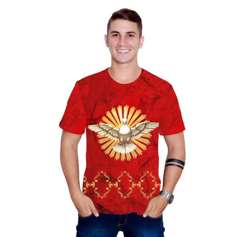 Camiseta infantil Religiosa Católica Espírito Sa