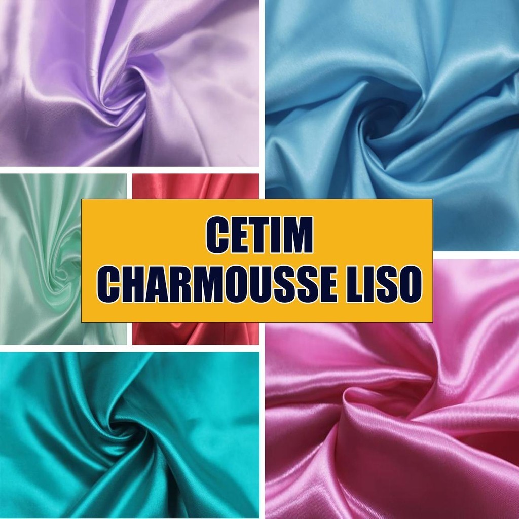 2 Metros Tecido Cetim Charmousse Liso Comum (2m x 1.45m)