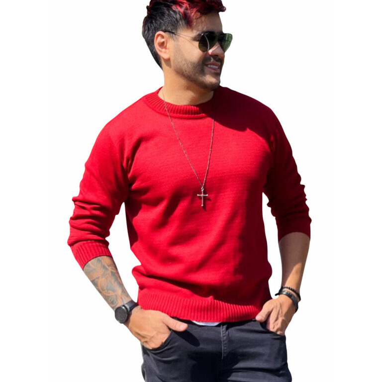 Suéter Blusa Masculina Inverno Gola Redonda