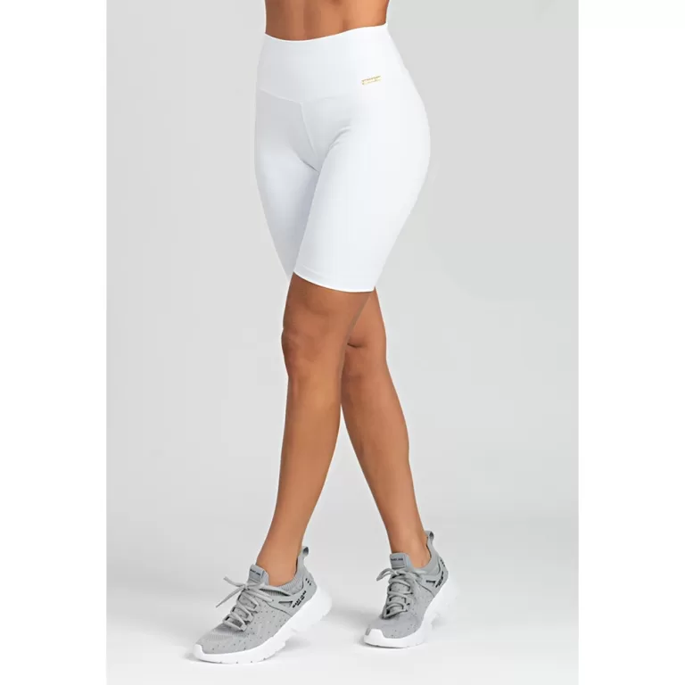 Bermuda Feminina Lisa Branca Suplex Moda Fitness C