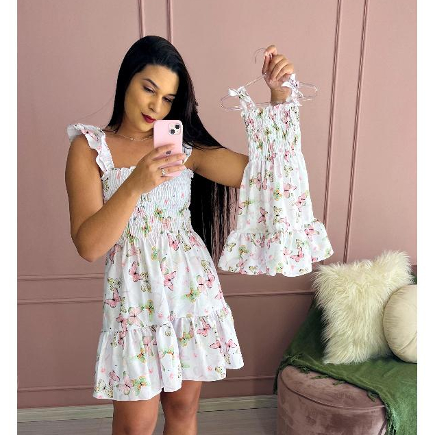 vestido mãe e filha kit mae e filhafloral v estid