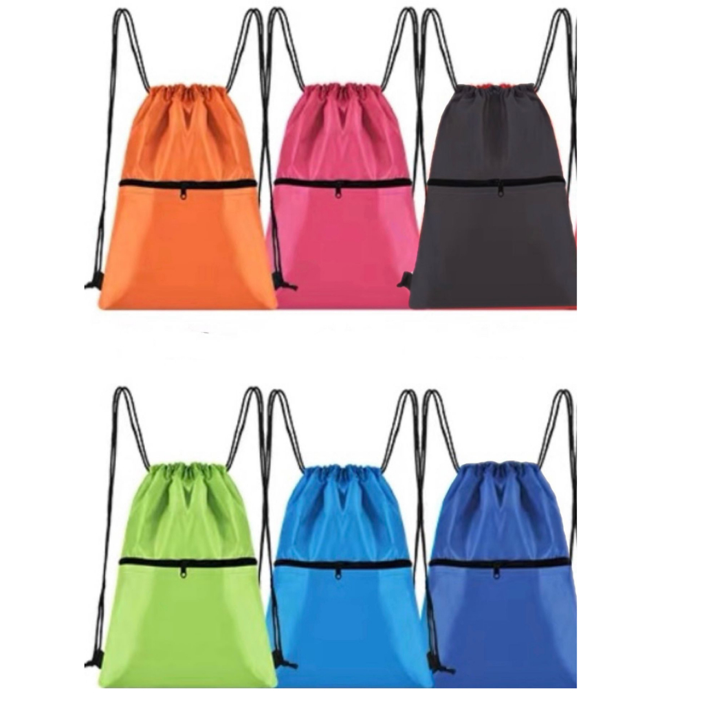 Mochila Saco Nylon Zíper Esportiva Academia Futebol