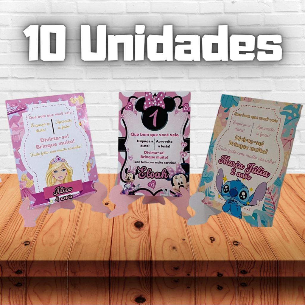 10 Unidades Agradecimento centro de mesa  TODOS OS TEMAS