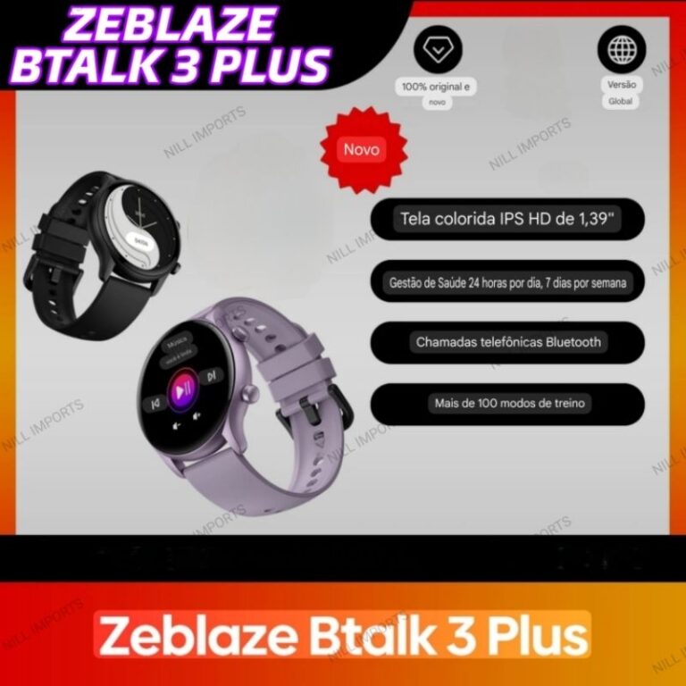 ZEBLAZE BTALK 3 PLUS – SMARTWATCH MASCULINO 