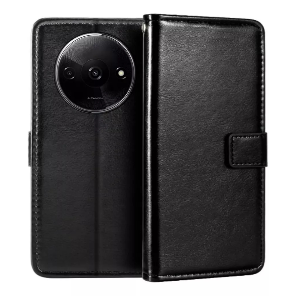 Capa Carteira Flip + Película 3D Para Xiaomi Redmi A3