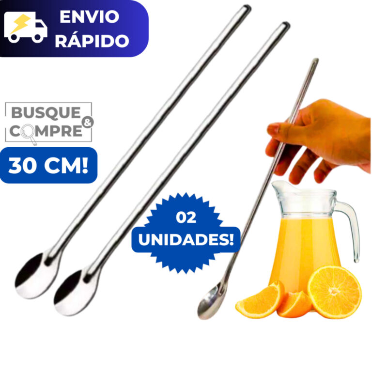 2 Colheres Grandes de 30cm Colher para Sucos Drink