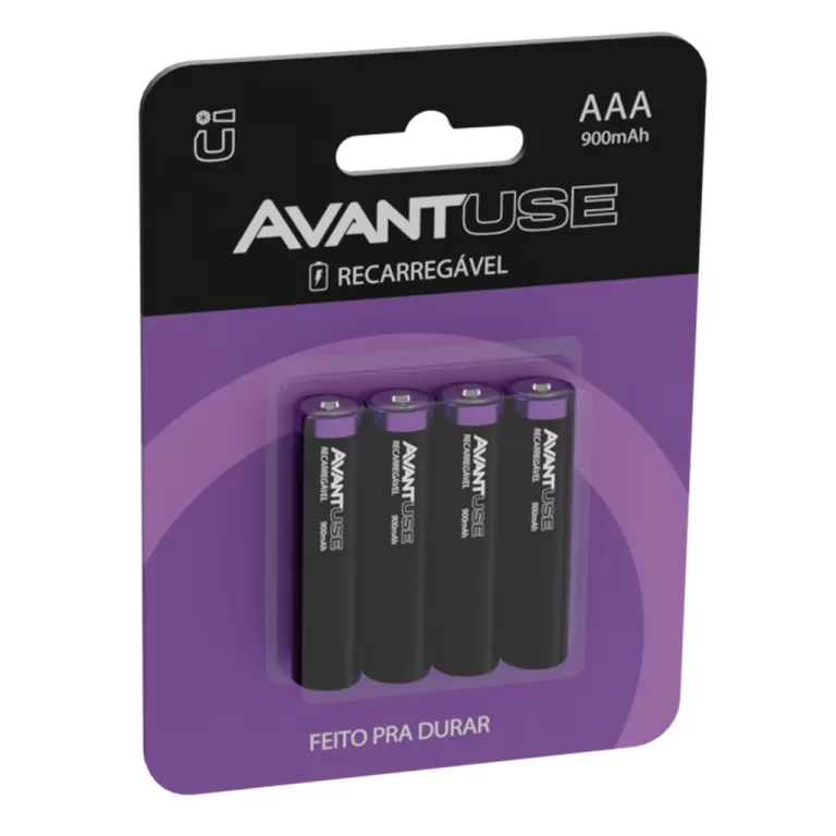 Kit 4 Pilhas Recarregável AAA Palito 1000MAH 1.2V