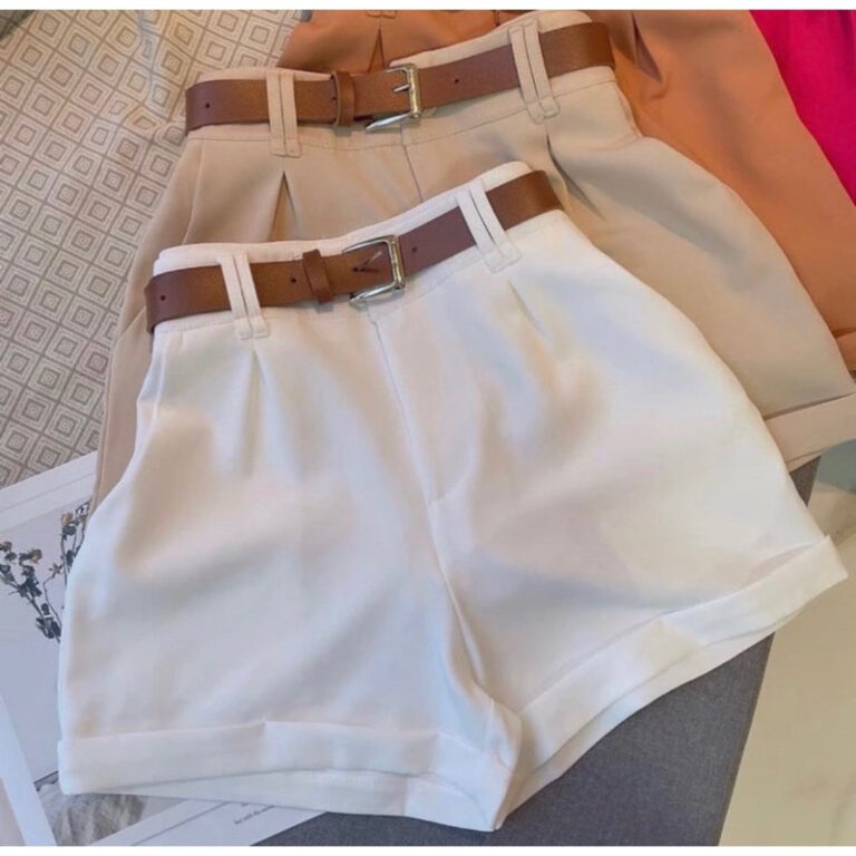Short Alfaiataria Feminino Social com Cinto Cintur