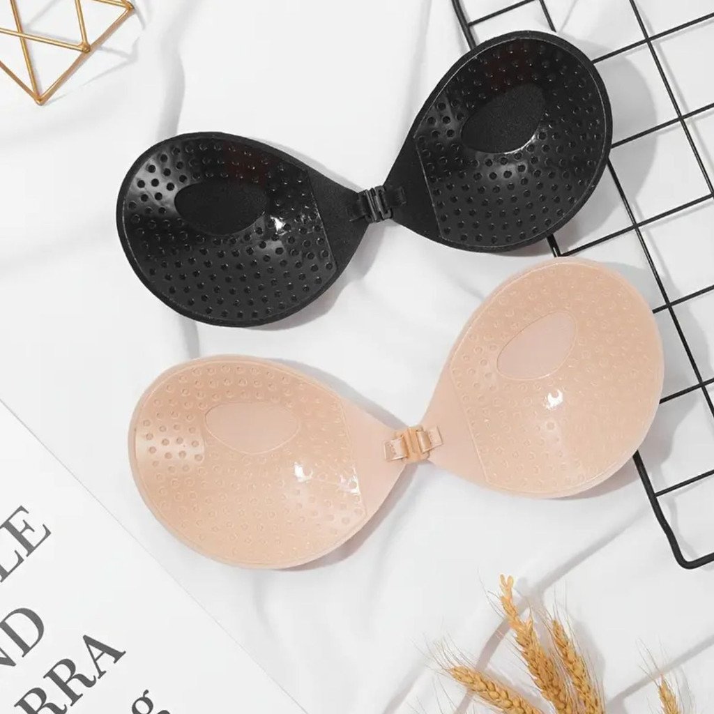 Kit 2 Sutiã Push Up Adesivo Sem Alça Auto Colante Reutilizável Bege