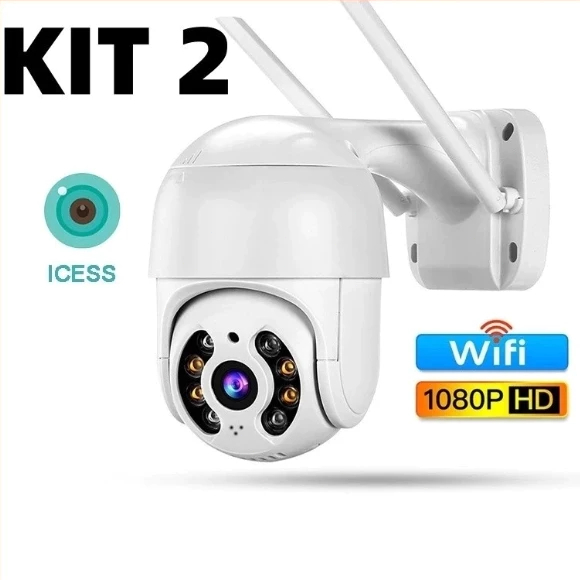 KIT  Câmera Segurança Wifi Smart IP ICSEE A8 Áu