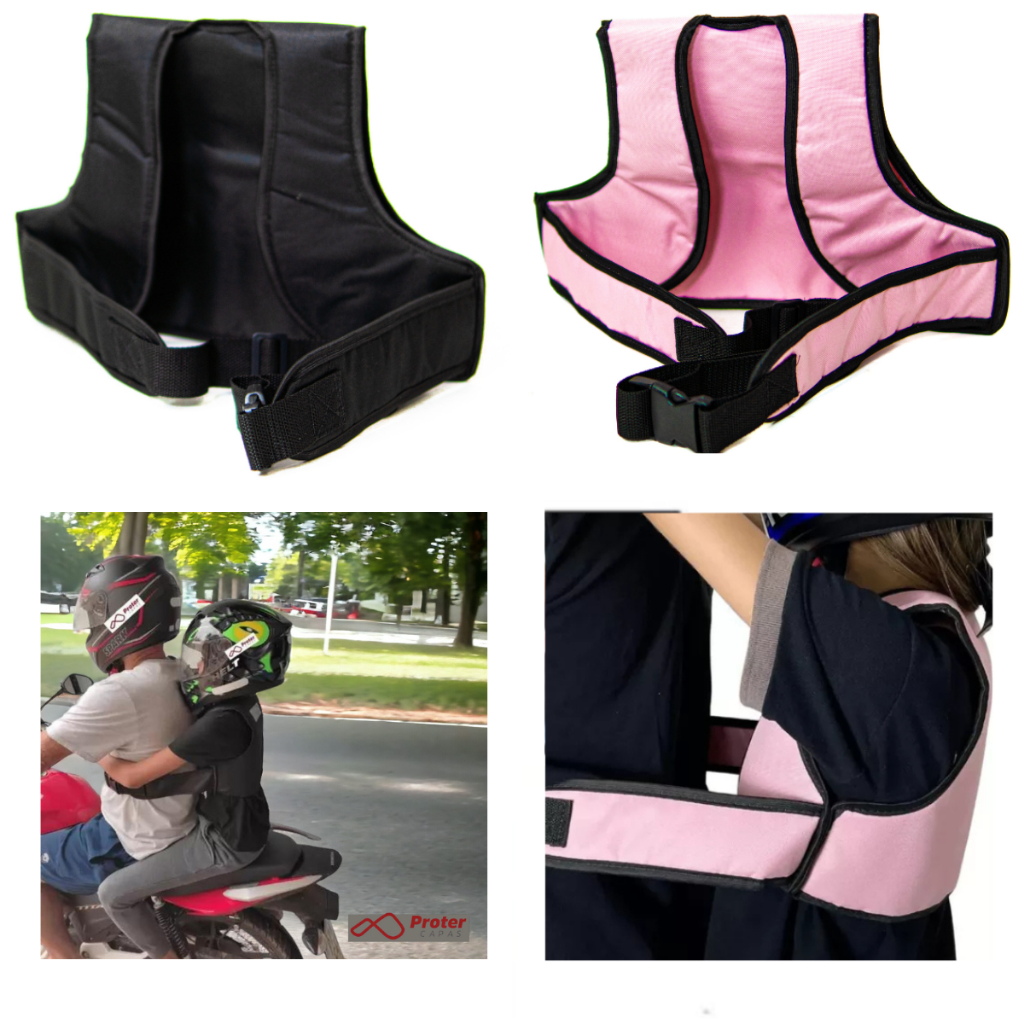 Cinto Colete De Proteção Segurança Infantil Garupa Criança Moto Antiqueda Ajustável